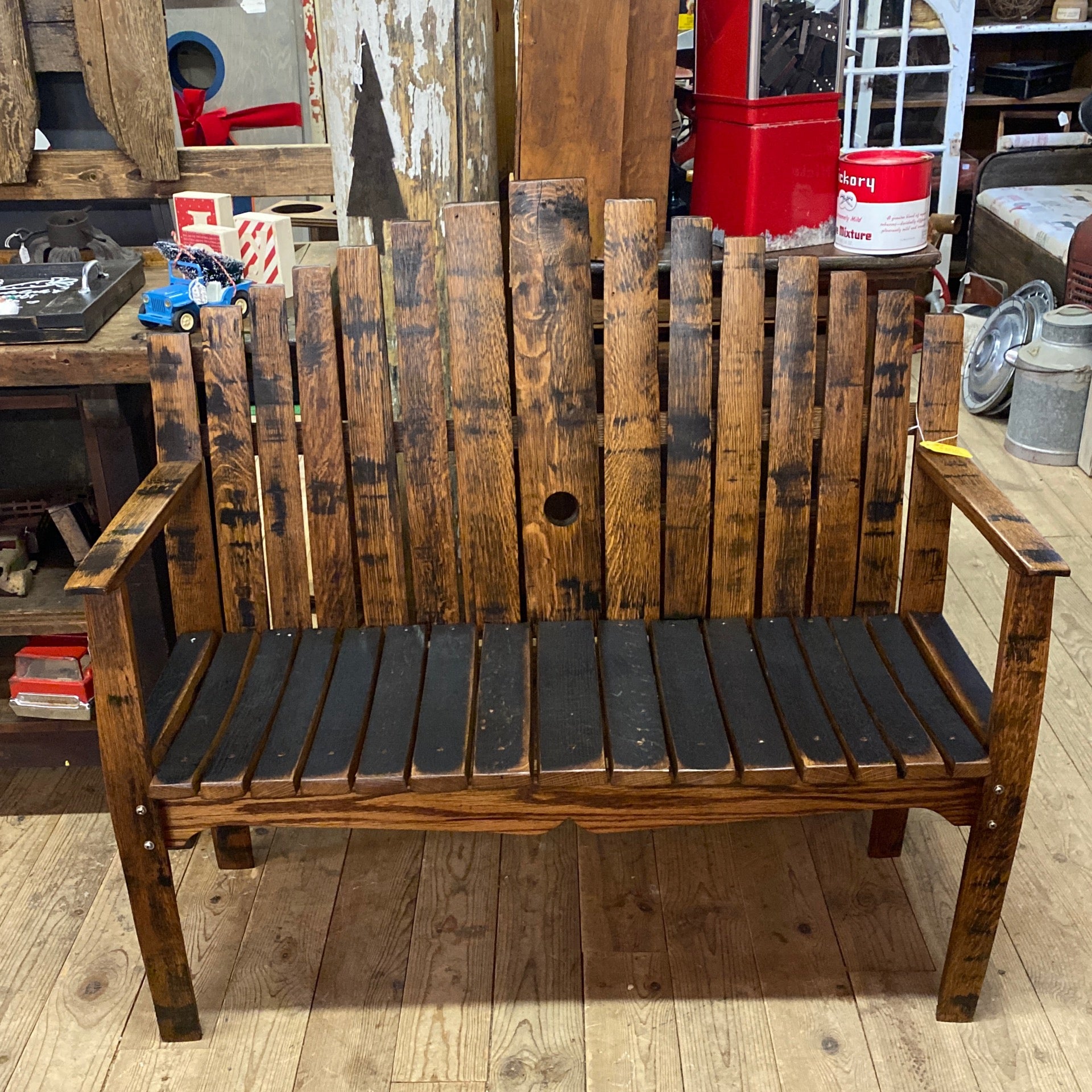 Oak Whisky Barrel Bench The Barn in Northville